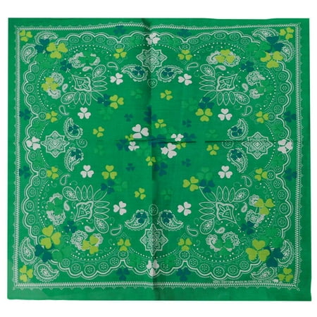 Paisley Three Leaf Clover Green 22"x22" 100% Cotton bandana Scarf Head Wrap Neck Headband Face Mask Bandanna