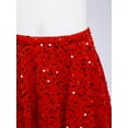 thumbnail image 6 of Doomiva Kids Girls Sparkly Sequin Skirt Elastic Waist Ruffle A-Line Velvet Glitter Christmas Party Skirt Dancewear Red 8, 6 of 7