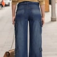 thumbnail image 3 of Gibobby Jeans mujer cintura alta Pantalones vaqueros ajustados a de cintura alta para mujer Vintage Retro americano otoño nuevos pantalones ajustados para estilo(Azul celeste,CH), 3 of 5