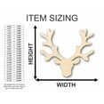 thumbnail image 2 of Unfinished Wood Reindeer Head Antlers Shape - Animal - Wildlife - Craft - up to 46" DIY 6" / 1/4", 2 of 3