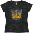 thumbnail image 3 of Inktastic Drum Music Fear the Drummer Women's T-Shirt, 3 of 5