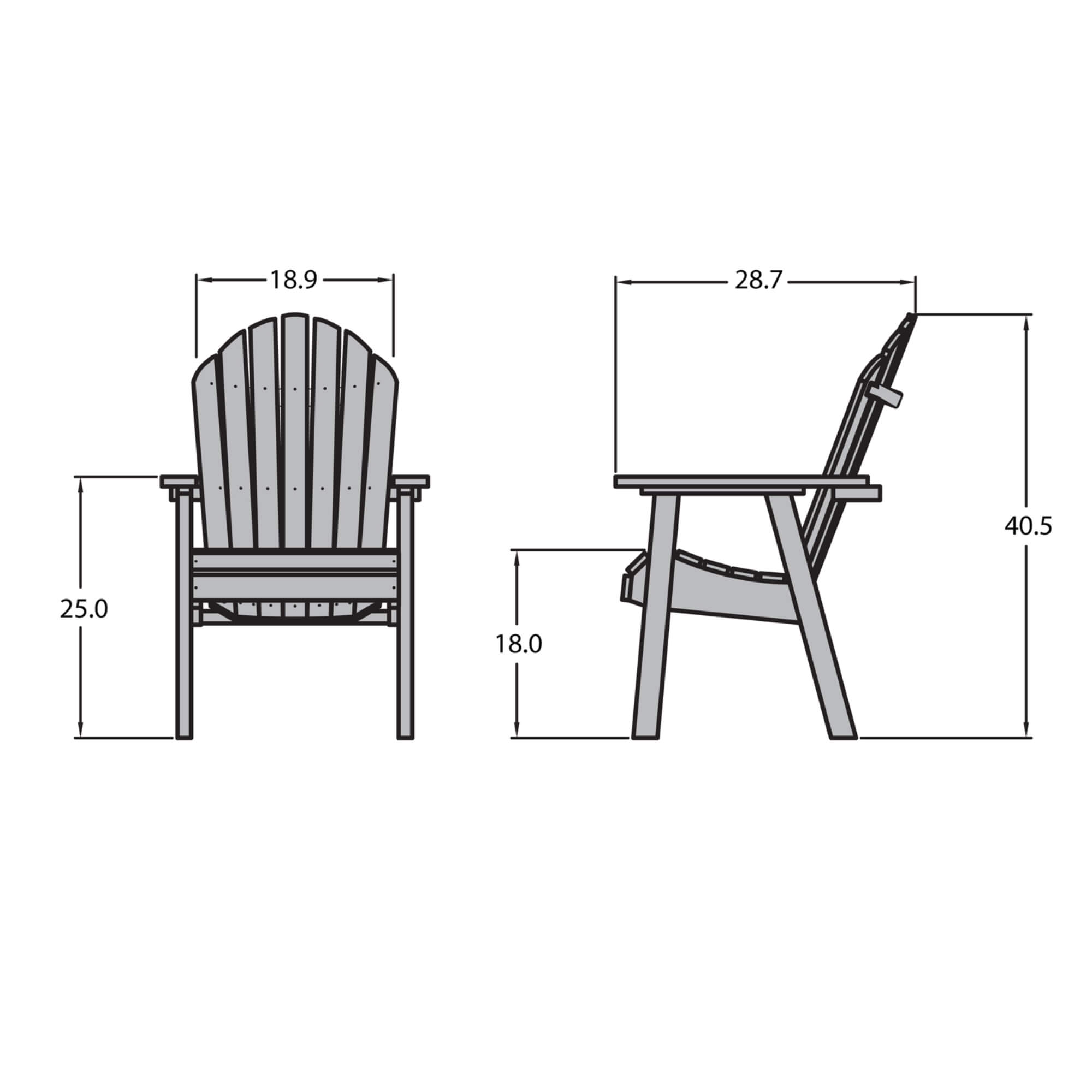 The Sequoia Professional Commercial Grade Muskoka Adirondack Deck Dining Chair - image 3 of 5