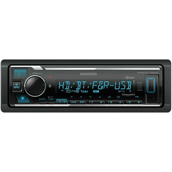 KENWOOD KMM-BT732HD Bluetooth Car Stereo with USB Port, AM/FM Radio, MP3 Player, Multi Color LCD, HD Radio, Detachable Face, Built in Amazon Alexa, Compatible with SiriusXM Tuner