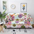 thumbnail image 3 of Purple Flower Wavy Line Printed Sofa Cover Elastic Dustproof and Wrinkle Resistant Universal ration for Multi-person Sofa, 3 of 6