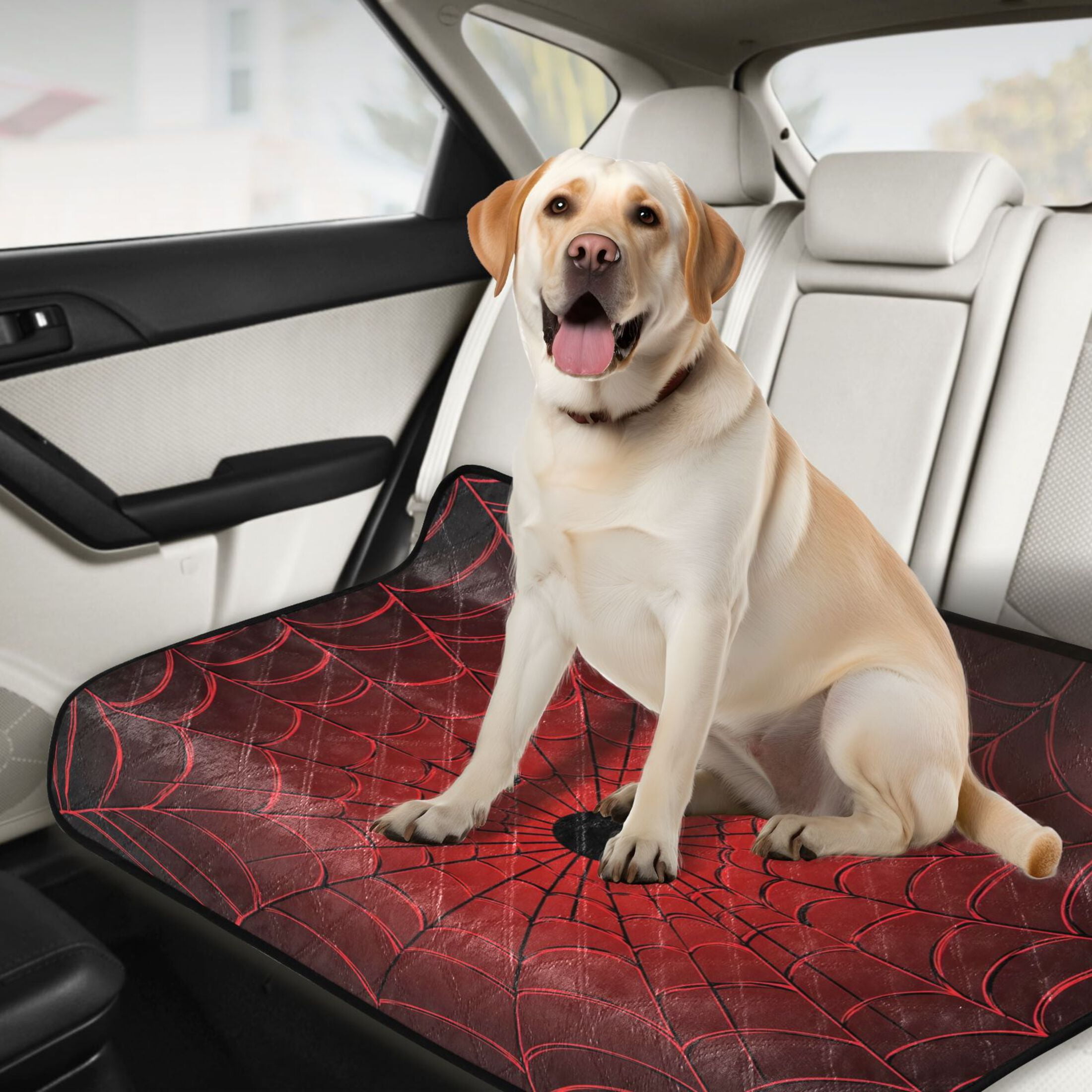 Qxltty Red Cobweb Cat litter Pads Pet Set of 2 Diaper Mats Center Anti-leakage Layer Absorbent Soft and Comfortable