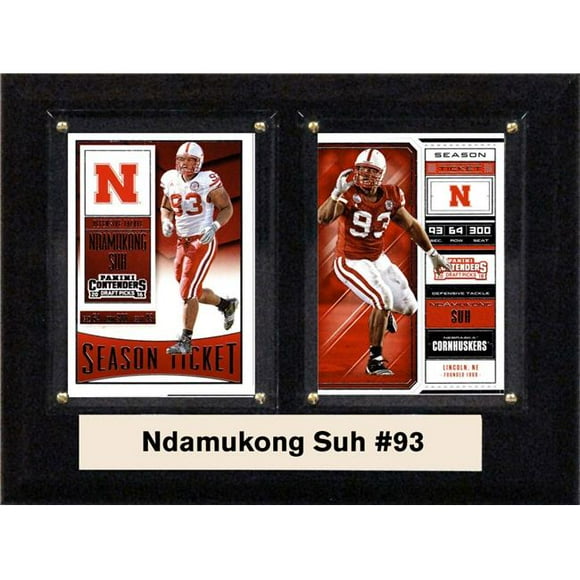 C&I Collectables 68SUHCO NCAA 6 x 8 in. Ndamukong Suh Nebraska Cornhuskers Two Card Plaque