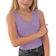 thumbnail image 4 of Tdoqot Girls Ribbed Tank Tops- Casual V Neck Summer Slim Fit Kids Sleeveless Shirts Purple Size 5, 4 of 7