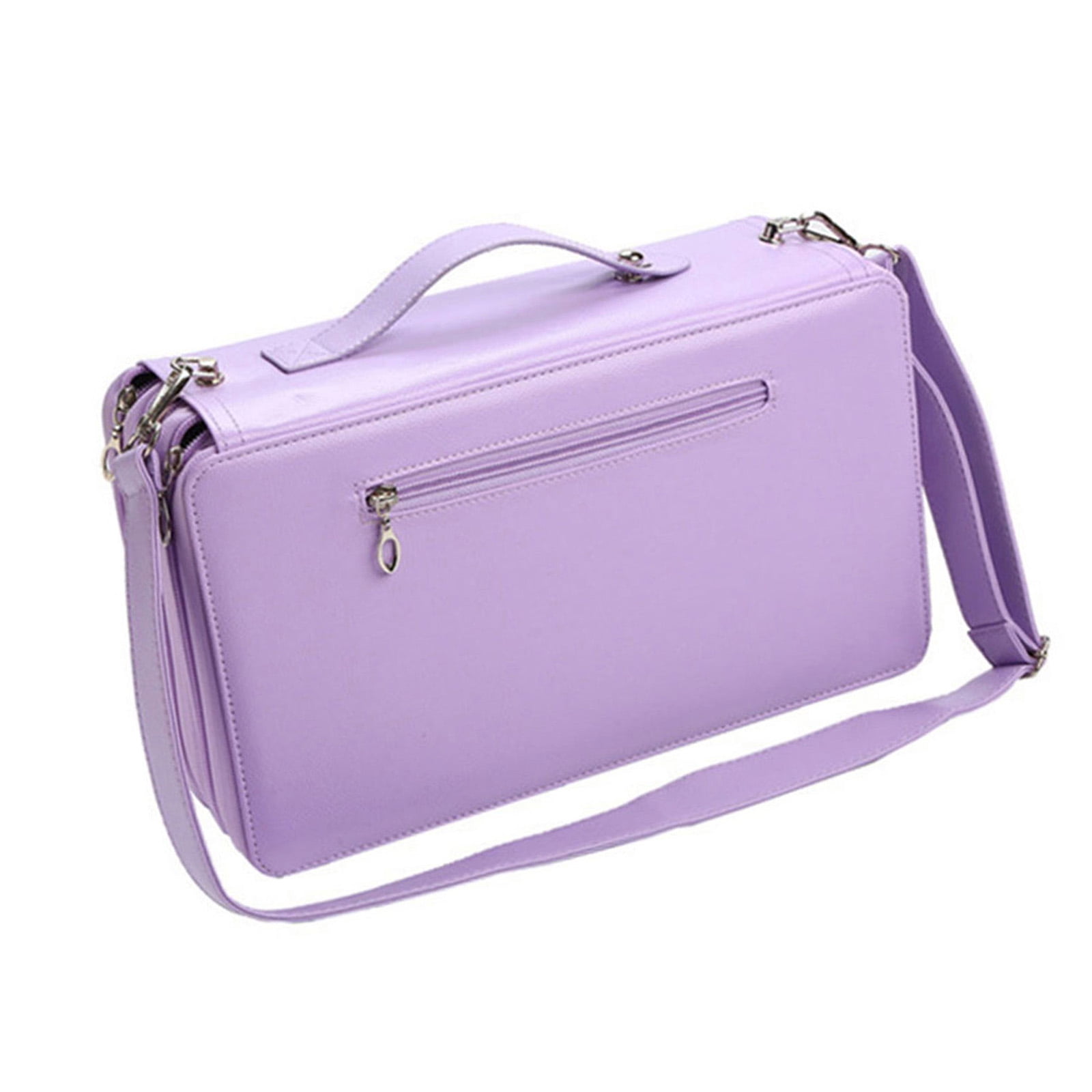 120 Slots Leather Marker Case with Shoulder Strap Large Capacity Multi-layer Markers Holder Carrying Bag for Paint Brush