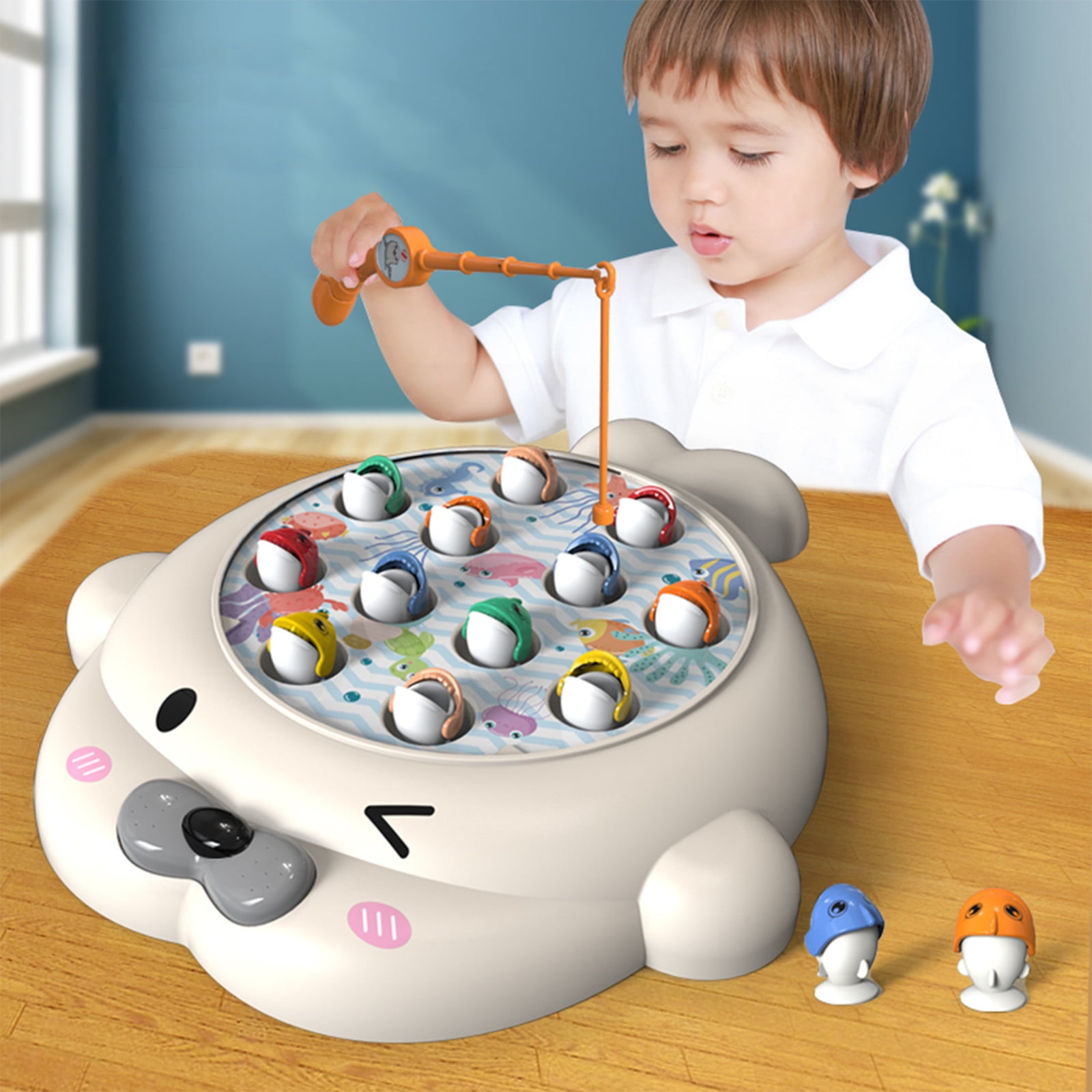 Leutsin Pretend Play Toys For Toddlers educational Toys fishing Game Play Set 12fish 2 Poles Family Children Backyard Colorful Toy Games Baby Toys