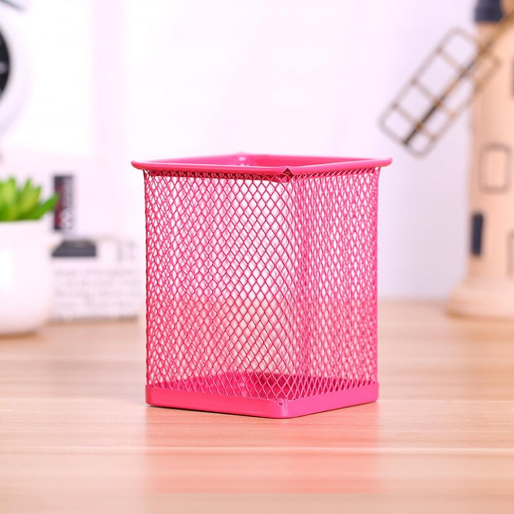 Office Pen Cup Holder, Metal Mesh Pencil Cup Holder, Stackable Wire Mesh Regular Pencil Holder