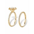 thumbnail image 2 of PalmBeach Jewelry 2.65 TCW Round White Cubic Zirconia 2-Piece Halo Bridal Wedding Ring Set in Yellow Gold-Plated or Platinum-Plated Sterling Silver, 2 of 5