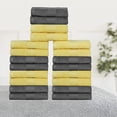 thumbnail image 2 of Ample Decor Washcloths 12 x 12 inch 20 Piece 600 GSM 100% Cotton, Lightweight, Quick Drying Fingertip Towels for Bathroom, Gym, Kitchen - Grey & Yellow, 2 of 5