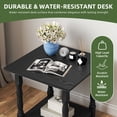 thumbnail image 3 of Uforic Roman-Style End Table with Metal Legs, 23.6" Square Side Table with Shelf, Black, 3 of 8