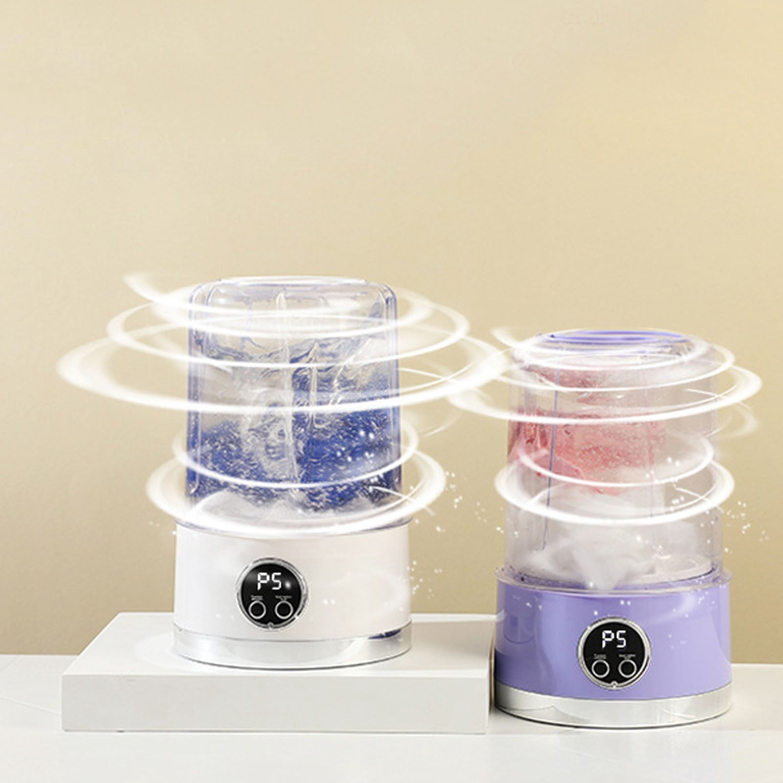 2026 Upgraded Portable Mini Washing Machine, Rechargeable Underwear Washer with USB Charging, Deep Clean Pulsator for Socks, Baby Clothes, Travel, Dorm, Apartment & RV Use, Purple
