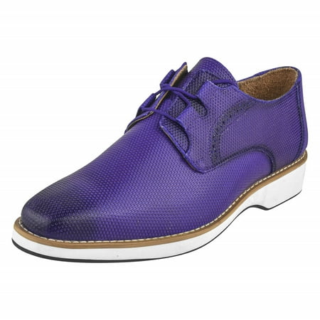 LIBERTYZENO Men s Classic formal Oxford Shoes Casual Lace Up Leather Dress Shoes  Purple