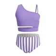 thumbnail image 4 of ZXLBBD Girl Swimsuits 2 Piece for Teen Hollow One Shoulder Tankini Cute Ruffle Bathing Suits with High Waist Bottoms Casual Beach Swimwear, 4 of 4