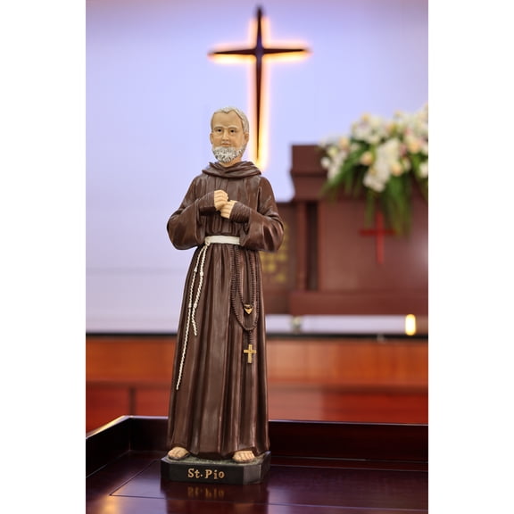 Hi-Line Gifts Saint Padre Pio Outdoor Garden Statue - 24"