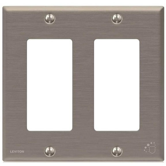 84409-A40  2-Gang Decora Switch Wallplate  Standard Size  protective Treated Stainless Steel