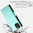 thumbnail image 4 of Allytechgroup for Apple iPhone 13 Case Wallet, Retro PU Leather Slim Fit Business Style Magnetic Closure Cards Slots RFID Blocking Phone Case for Women Men, Mint, 4 of 6