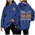 thumbnail image 2 of WEAIXIMIUNG Robe Sweat à Manches Courtes pour Femmes Col Rond Décontracté avec Poche Imprimé Lettres Anglaises, 2 of 5