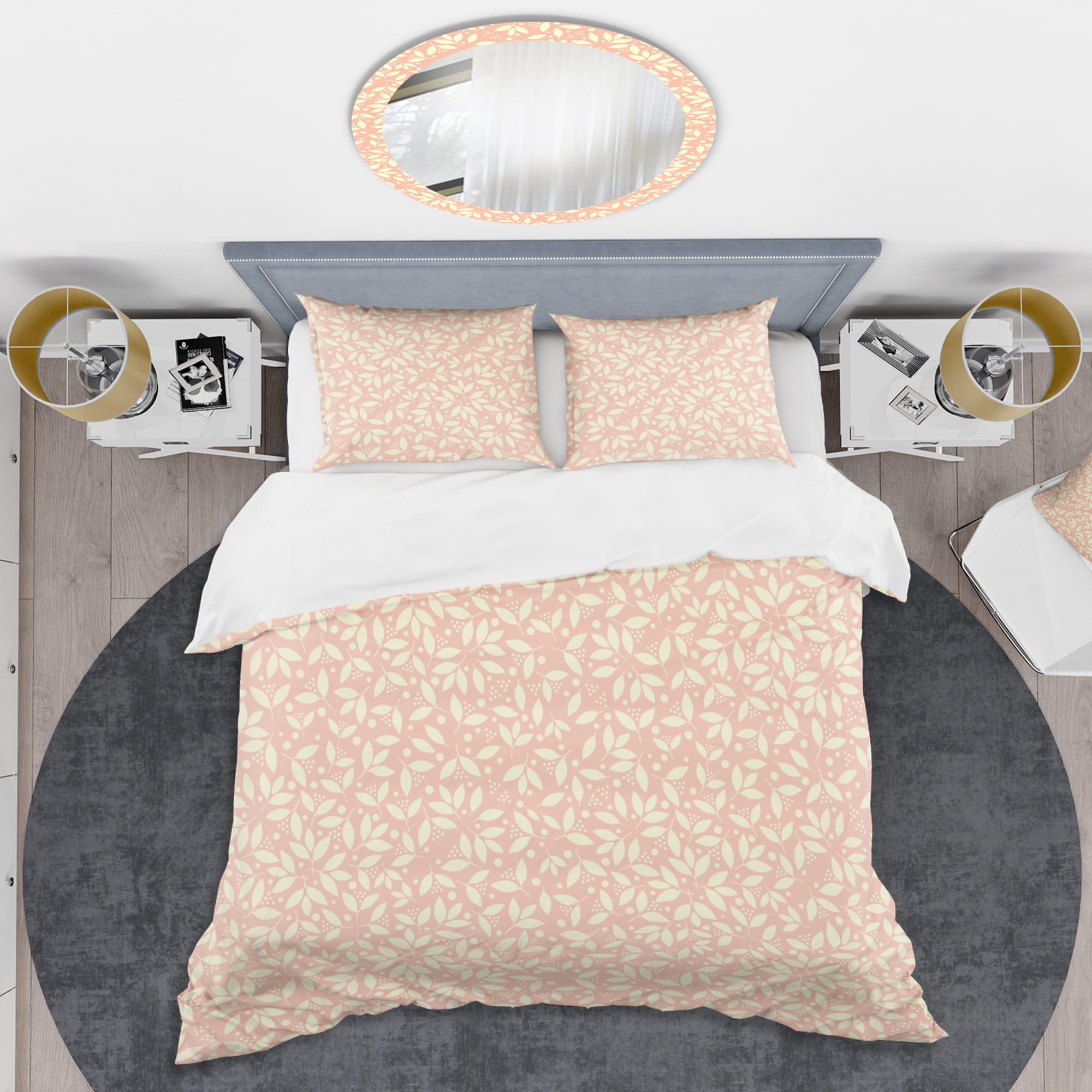 Designart 'Retro Floral Pattern V' Mid-Century Modern Duvet Cover Set