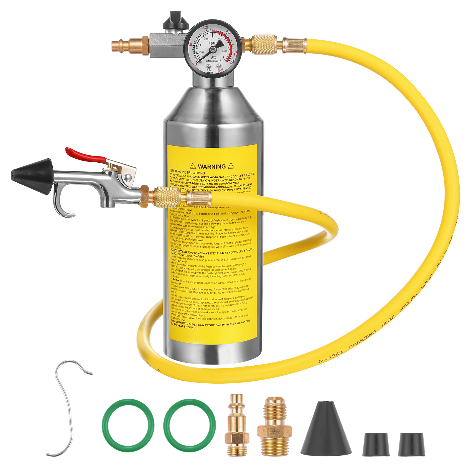 A/C System Clean Tool Set Flush Canister Kit US Plug Maintenance Tools