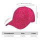 thumbnail image 2 of Fotbe Rose Red Glitter Gorro Clásico de Béisbol, Gorra Ajustable con Broche Snapback, Gorro de Exterior de Algodón Suave, 2 of 6