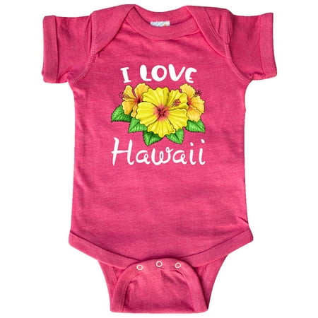 

Inktastic I Love Hawaii Hibiscus Flowers Gift Baby Boy or Baby Girl Bodysuit