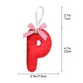 thumbnail image 3 of Beautynvta 26 Initial Letter Ornaments Christmas Tree Decoration, 4.7'' Fabric Letter Christmas Pendant with Bow Bell, Personalized Hanging Alphabet Letters for Christmas Tree Decor, P, 3 of 5