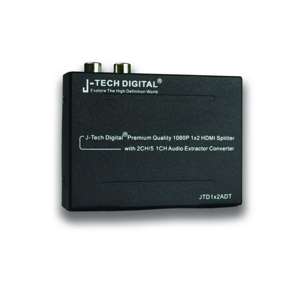 JTech Digital® HDMI 1x2 Splitter with Integrated Audio Extractor