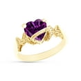 thumbnail image 3 of Heart Shape Simulated Amethyst In 14K Yellow Gold Over 925 Sterling Silver Ring Size 9.5, 3 of 5