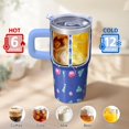 thumbnail image 6 of 20OZ Flamingo Themed Insulated Coffee Tumbler Stainless Steel with Handle Mug Cup BPA Free Portable Sweat Proof Great for Hot Cold Drinks Gifts for Women Girls on Birthday Christmas Summer, 6 of 6
