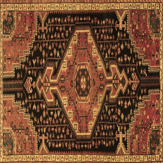 Ahgly Company Indoor Square Persian Brown Traditional Area Rugs, 6' Square