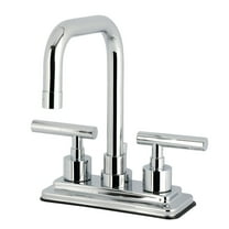 Kingston Brass KS6641CML Manhattan Double-Handle 4" Centerset Bathroom Faucet with Brass Pop-Up, Polished Chrome