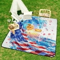 thumbnail image 6 of American Flag Ocean Wave Sunrise Petals Picnic Blanket Waterproof Outdoor Beach Blanket Hand-held Pad Suitable for Travel, Camping, Beach, Family Gatherings, 6 of 7