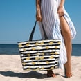 thumbnail image 3 of Wukai Gold Flamingo Print Zipper Bag,large Beach Tote Bag,Waterproof Sandproof Bag,Grocery and Picnic Tote Travel Bag, 3 of 5
