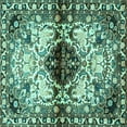 thumbnail image 1 of Ahgly Company Indoor Square Persian Turquoise Blue Traditional Area Rugs, 3' Square, 1 of 4