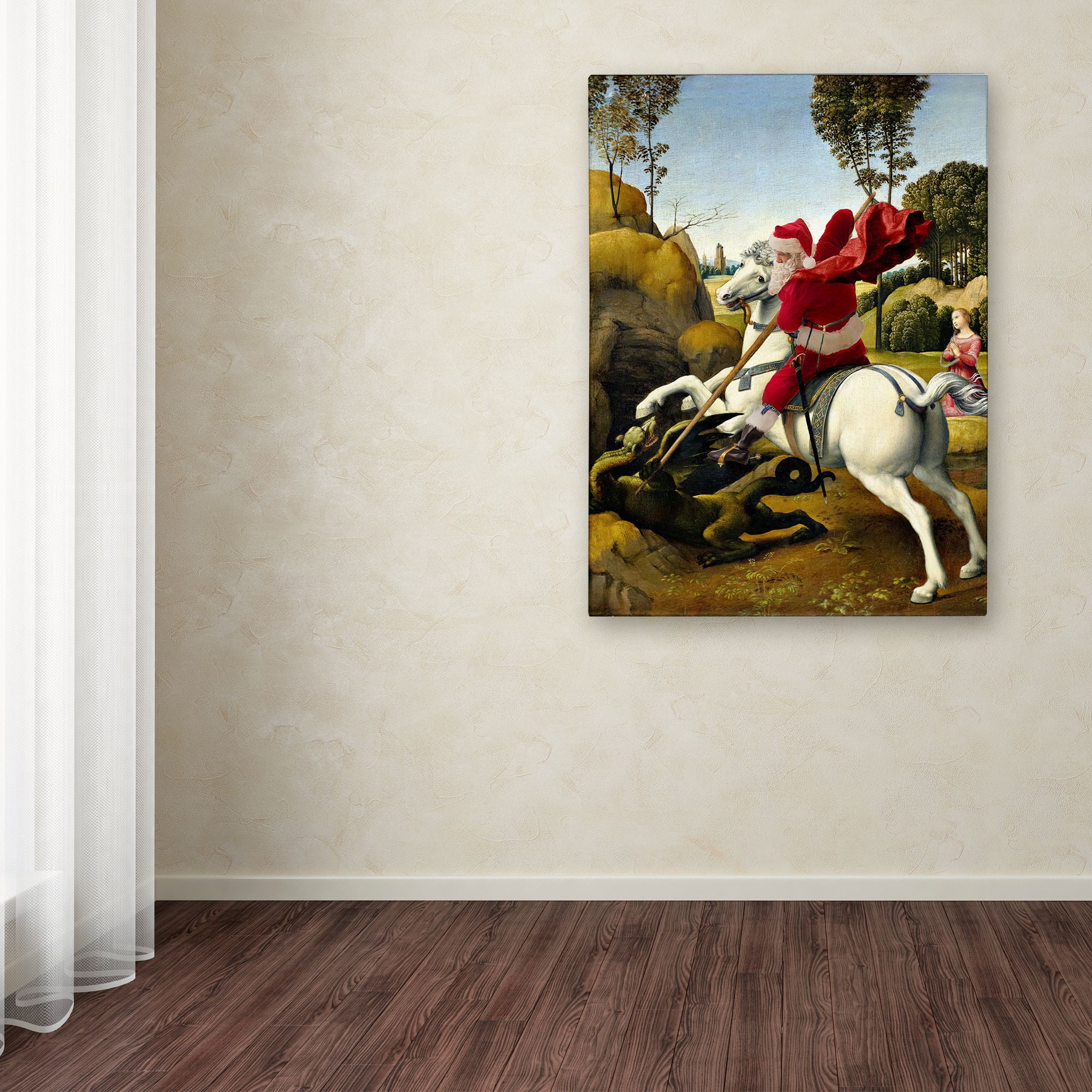 Trademark Fine Art 'Raphael-St George And The Dragon Final' Canvas Art by Ed Wheeler