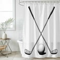 thumbnail image 4 of Golf Ball Bathroom Shower Curtains with 12 Hooks Polyester Waterproof Shower Curtain for Stalls and Bathtubs Minimalist Golf Club Abstract Simple Retro Decorative Bathroom Curtain 72x72 Inches, 4 of 9