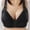 Black, variant on KIHOUT Deals Woman's Solid Color Comfort Bowknot Comfortable Hollow Out Bra Underwear No Rims