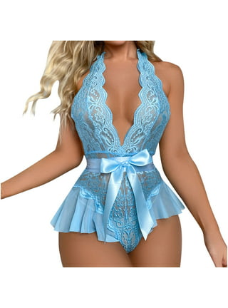 Snorda Sexy Lingerie for Women, Womens Bow Lace Solid Color Sexy Sling  Pajama Set Sexy Lingerie Set Bra + Panty 