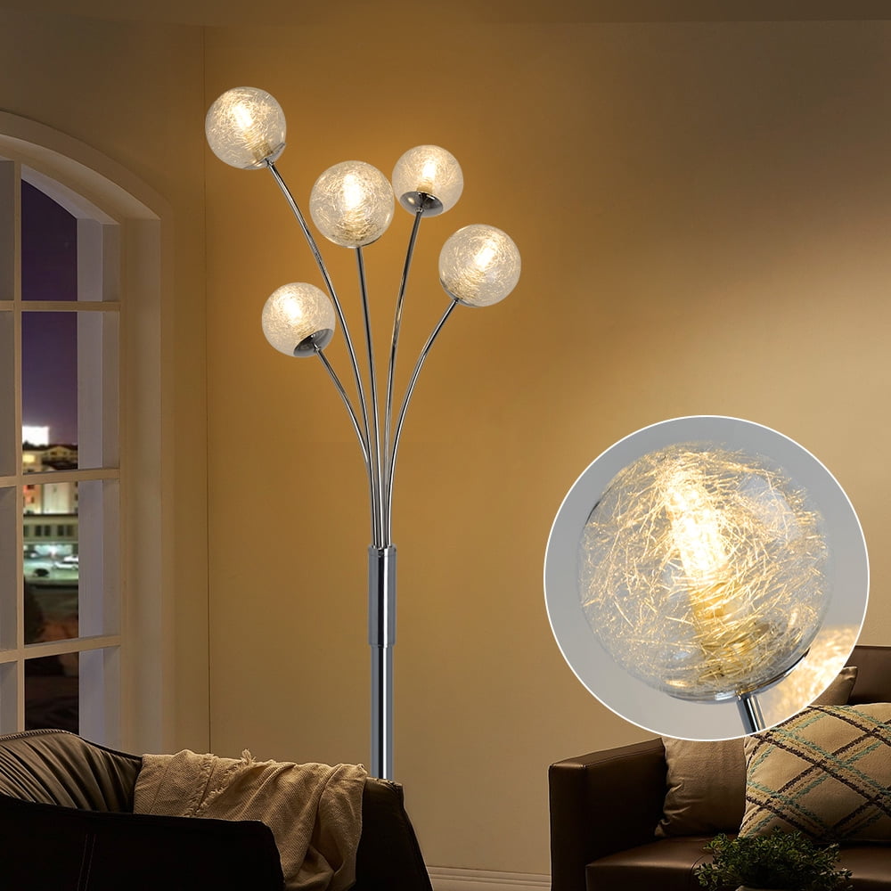 dinglilighting 5 lights modern globe floor lamps for living room