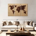 thumbnail image 2 of Elephant Stock World Of Coffee Wall Art - Horizontal Multi Panel Canvas - Dining Room Wall Decor - Map Multi Panel - Brown And Beige Decor - 74" x 48", 2 of 8