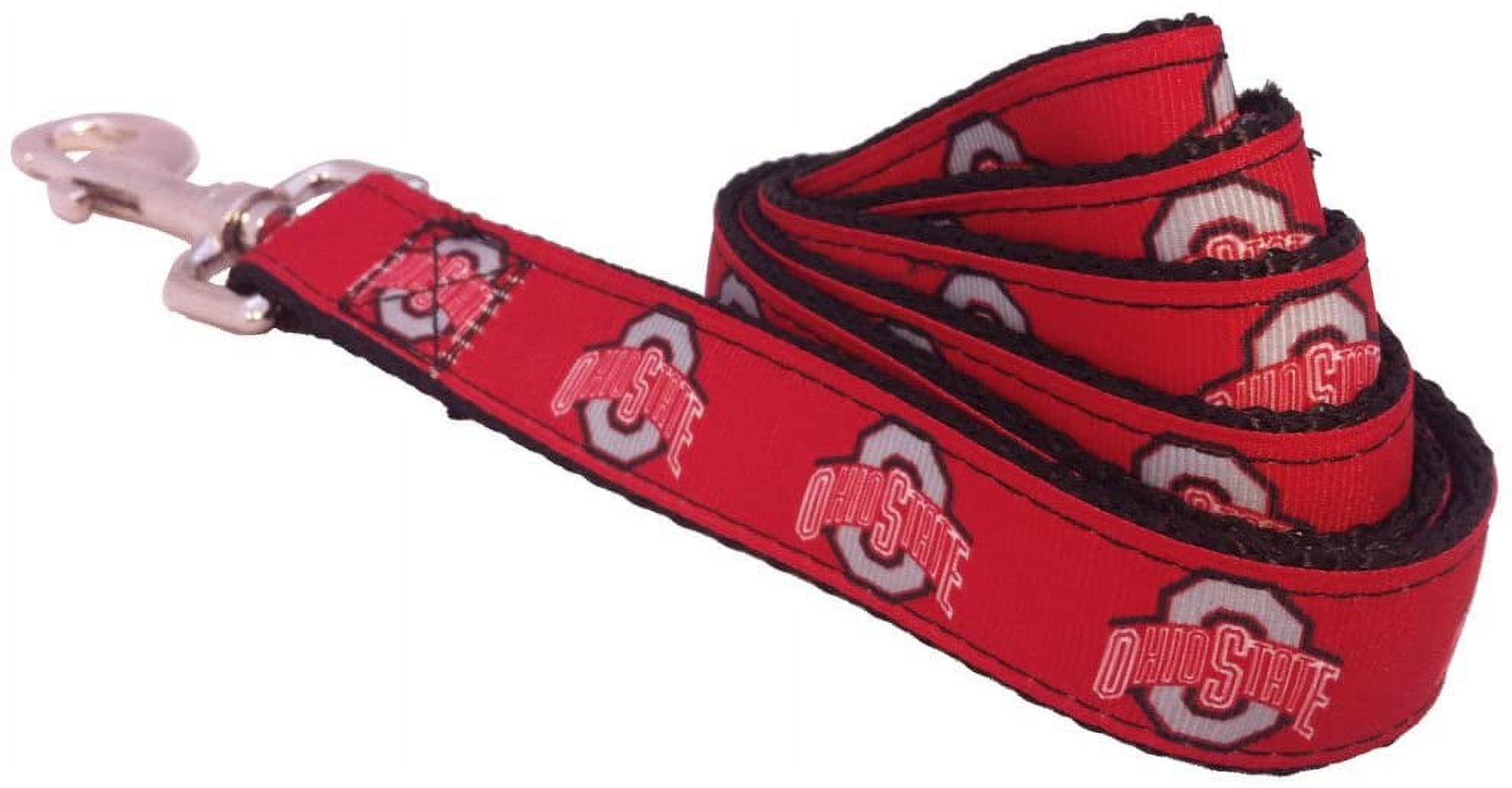 Brand New Ohio/State Small Pet Dog Collar(1 Inch Wide, 8-14 Inch Long), and Small Leash(5/8 Inch Wide, 6 Feet Long) Bundle, Official Team Logo/Red Color - image 2 of 3