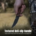 thumbnail image 6 of CIVIVI Carveth Fixed Blade Knife with 1PC Black Lanyard, Black Kydex Sheath & T-Clip, Tactical Knife with 3.59" Black Stonewashed AEB-L Blade Guibourtia Wood Handle C25040-3, 6 of 8