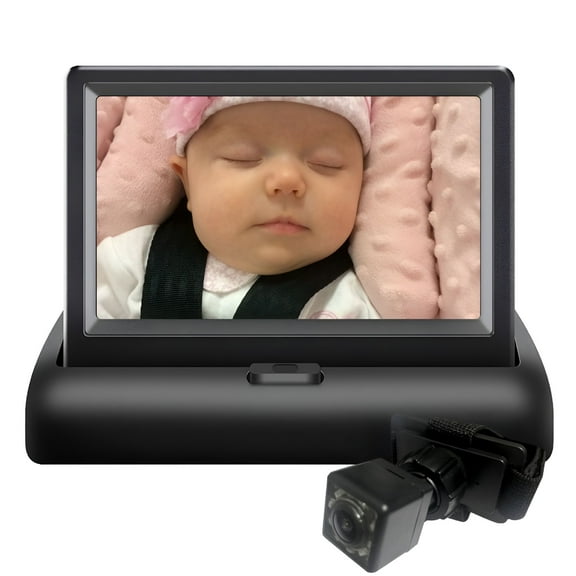 GJX Car Baby Camera, Crystal Clear View Monitor with Infrared Night Vision, Ideal for Rear Facing Seat