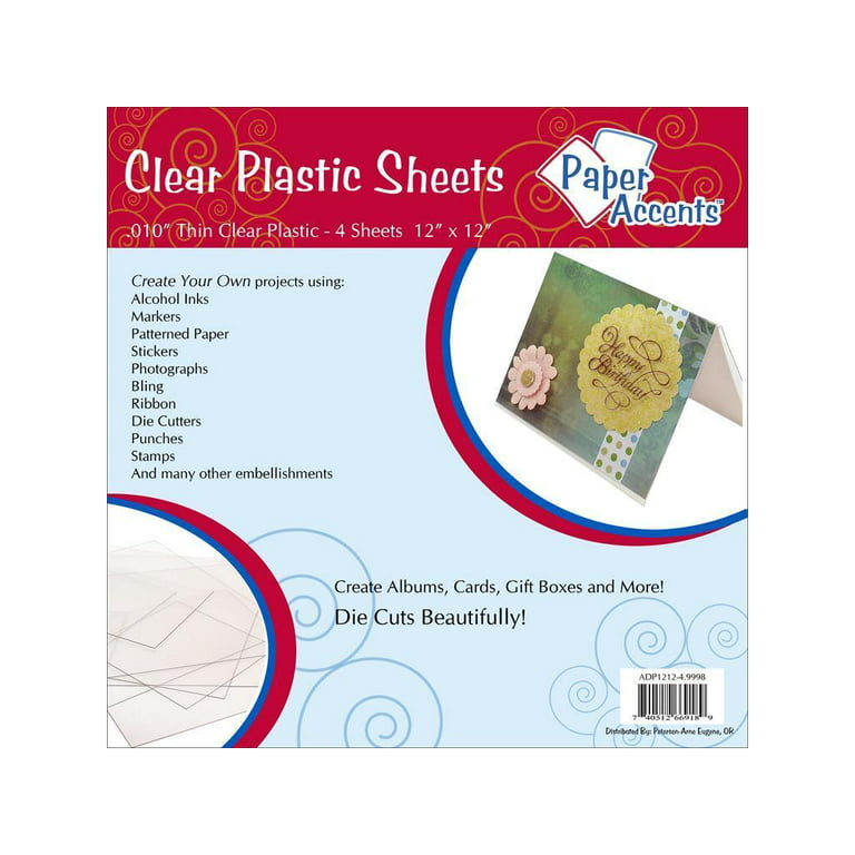 Paper Accents Plastic Sheet 12x12 .010 Clear 4pc