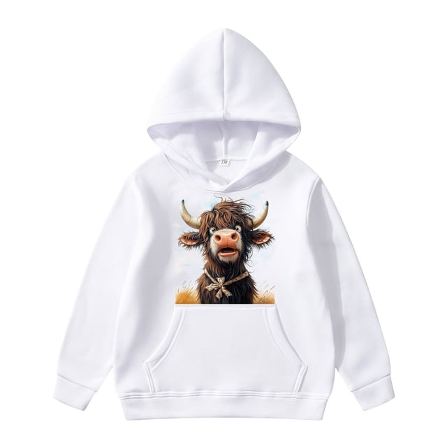 Hfolob Kids Girl Sweatshirt Kids Cute Cow Comfortable Breathable Hoodie