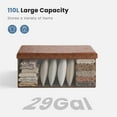 thumbnail image 3 of EDX 30" Storage Ottoman, Foldable Multi-Functional Footrest, PU Leather, 350lbs Load Capacity for Bedroom, Brown, 3 of 7