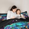 thumbnail image 5 of Castle Fairy Gradient Gamepads Queen Comforter Set,Galaxy Universe Bedding Comforter Set, 5 of 8